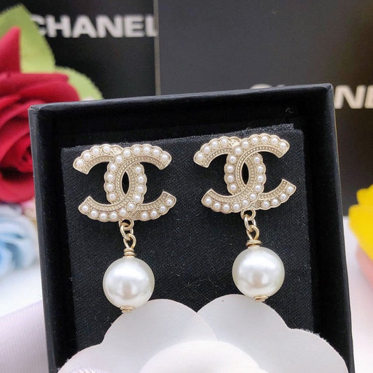 CC Pearl Drop Earrings