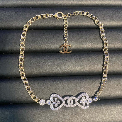 CC Bow Tie Pave Diamond Necklace