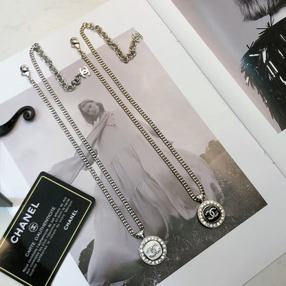 CC Black & White Diamond Gold Necklace