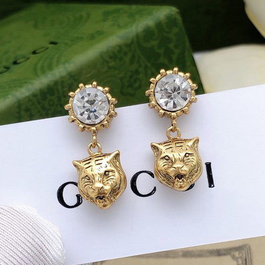 GG Tiger Crystal Earrings