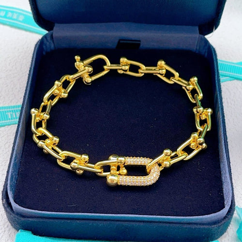 Tiff HardWear Diamond Gold Bracelet
