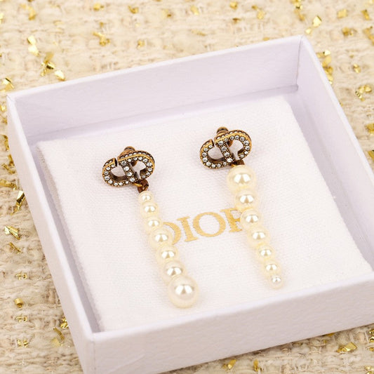 CD Long Pearls Earrings