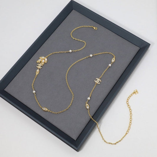 CC Vintage Crystal Long Necklace