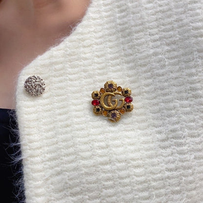 GG Flower Crystal Brooch