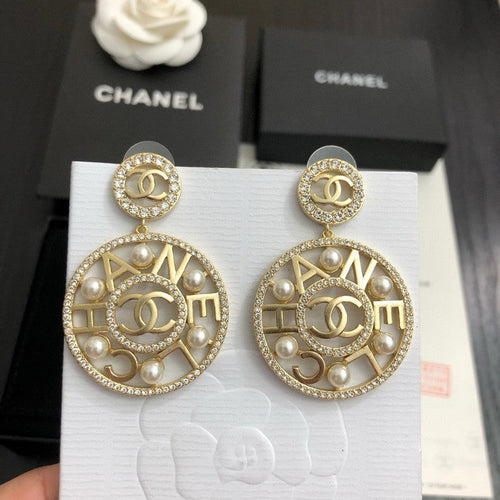 CC Pearl Pendant Earrings
