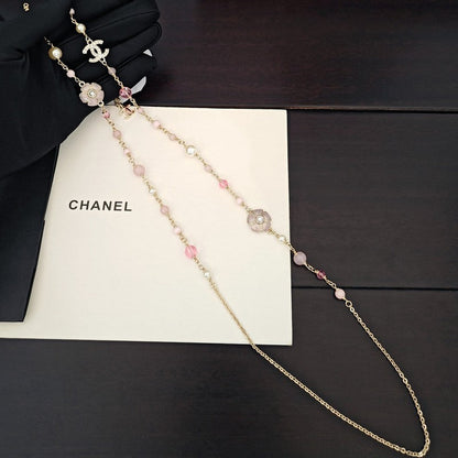 CC Pink Pearl Long Necklace