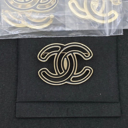CC Black Hollow Gold Brooch
