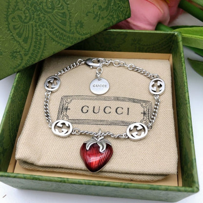 GG Interlocking G Strawberry Bracelet