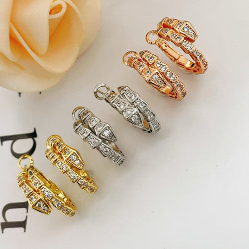 BVLG Serpenti Diamond Gold Earring
