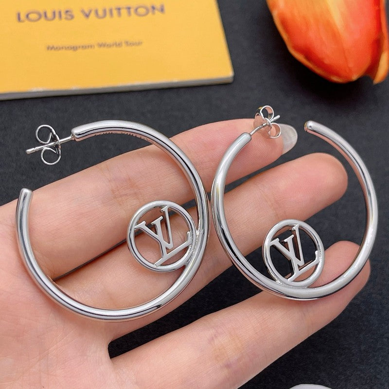 Louis Louise Hoop White Gold Earrings