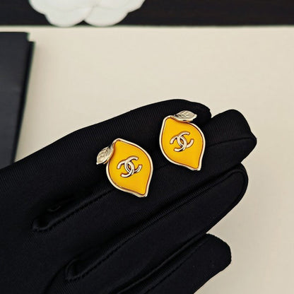 CC Yellow Leaf Gold Earrings