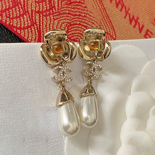 CC Camellia Pearl Earrings