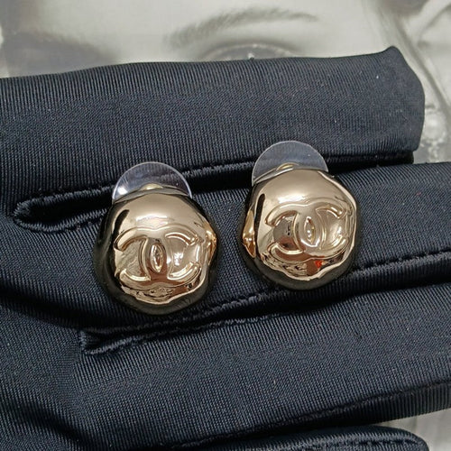 CC Gold Round Earrings