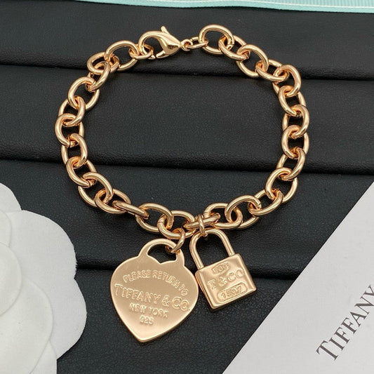 Tiffany Heart Tag With Lock Bracelet