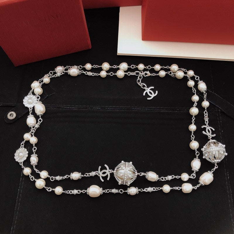 CC Pearl Long Necklace