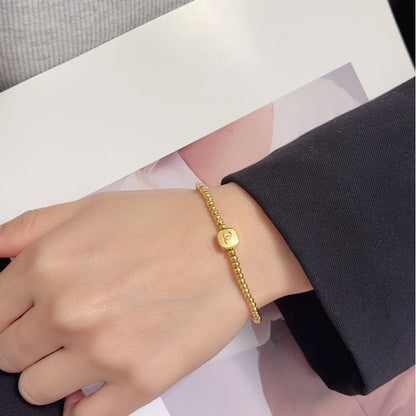CC Gold Beads Chain Bracelet