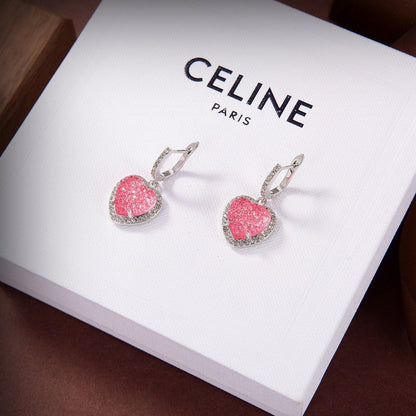 CE Triomphe Pink Heart Diamond Earrings