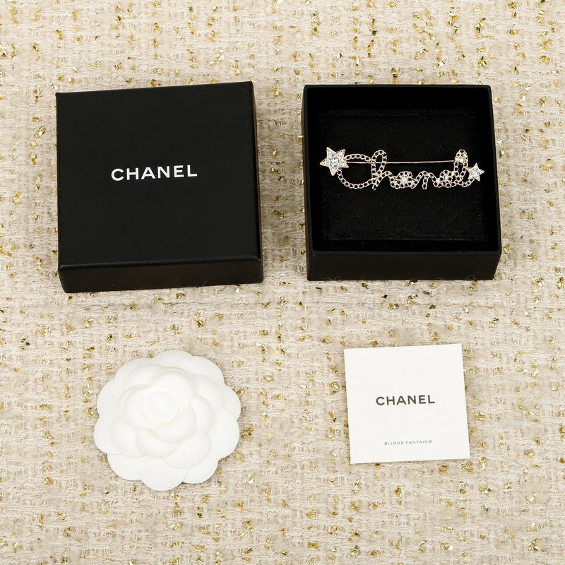CC Leather Gold Brooch