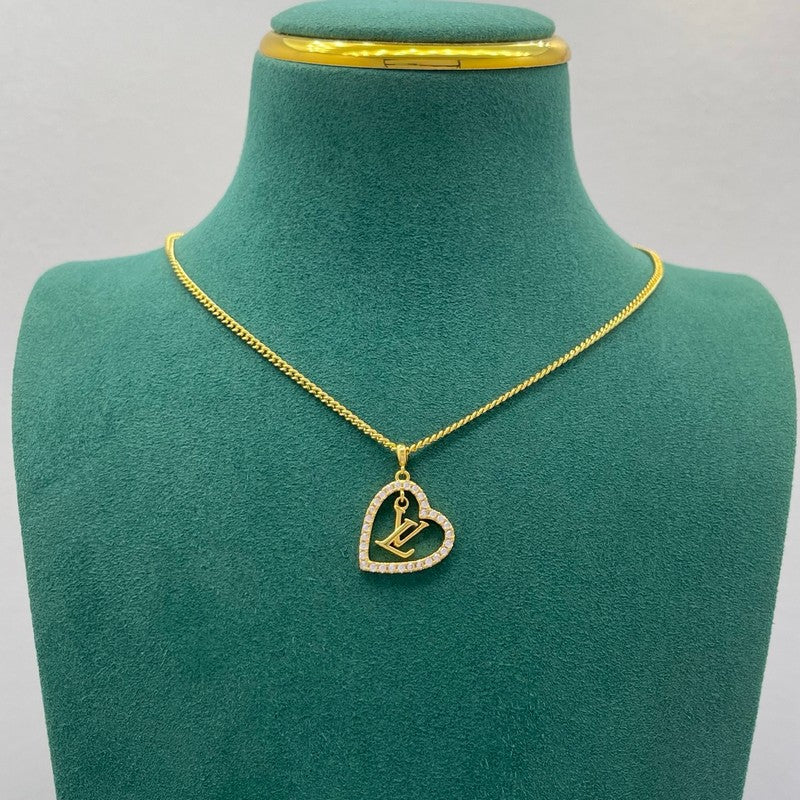 Louis Diamond Heart Gold Necklace
