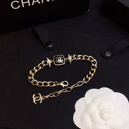 CC Black Logo Gold Chain Bracelet