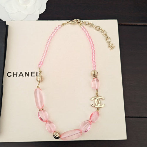 CC Pink Resin Beads Necklace
