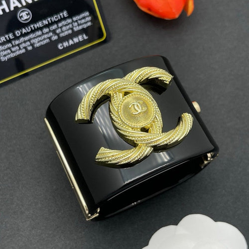 CC Gold Black Resin Bracelet