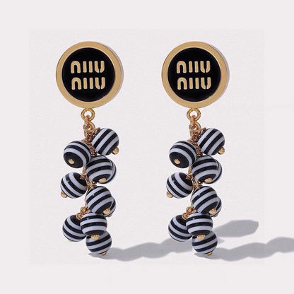 Miu Blue & Pink Ball Earrings