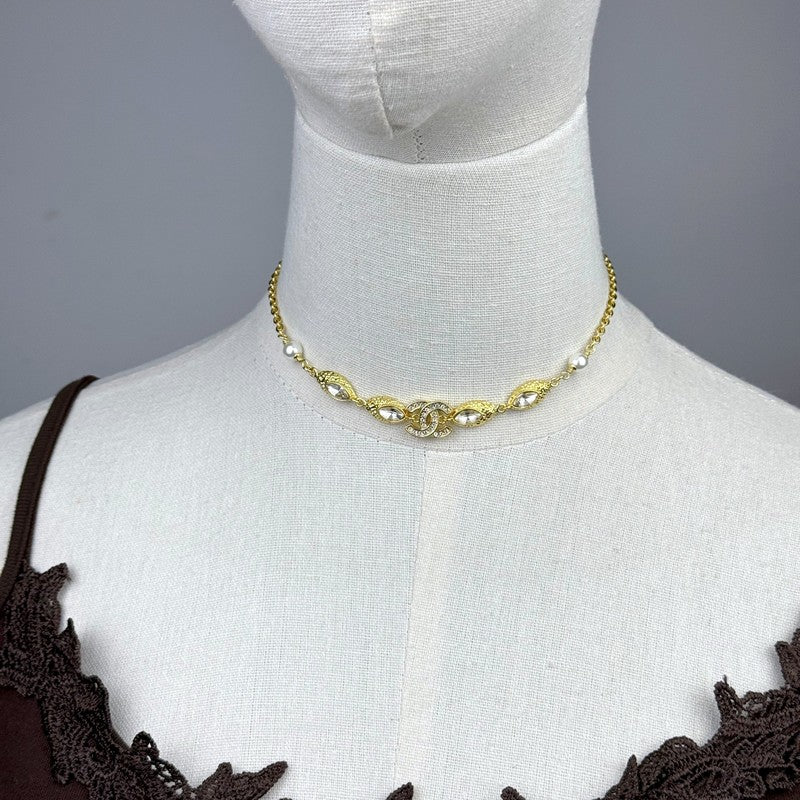 CC 26C Crystal Gold Necklace