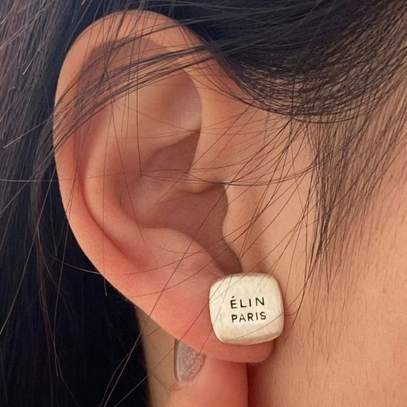 CE White Gold Earrings