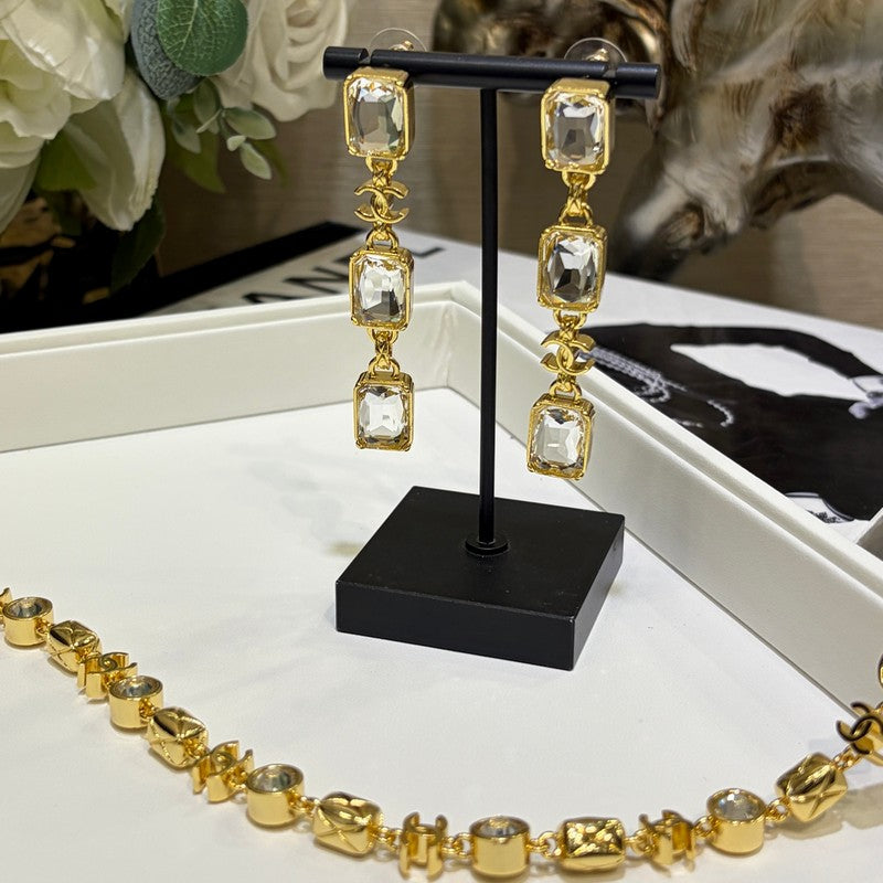 CC 26P Crystal Gold Earrings