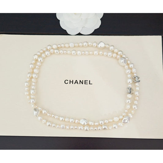 CC Irregular Pearl Long Necklace