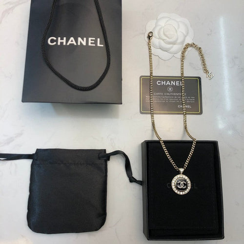 CC Black & White Diamond Gold Necklace