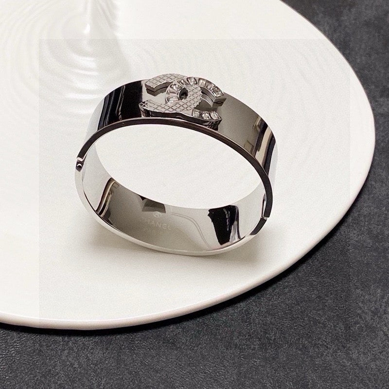 CC White Gold Cuff Bracelet