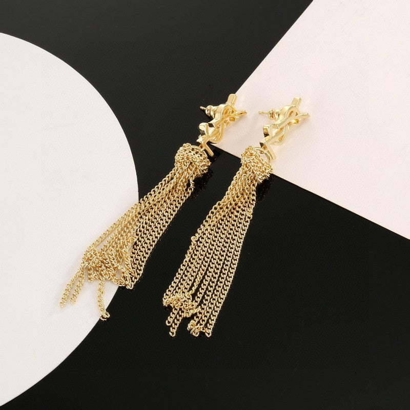 Saint Tassel Gold Earrings