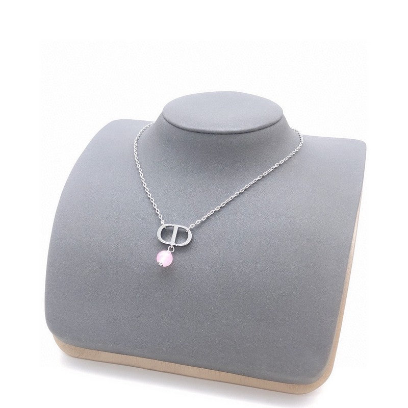 CD Petit Pink Pearl Drop Necklace