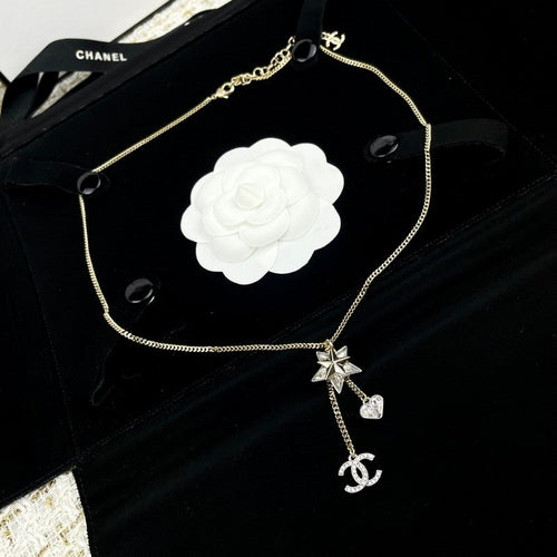 CC Heart & Star Crystal Necklace