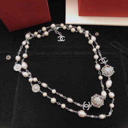 CC Pearl Long Necklace