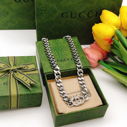 GG White Gold Chain Necklace