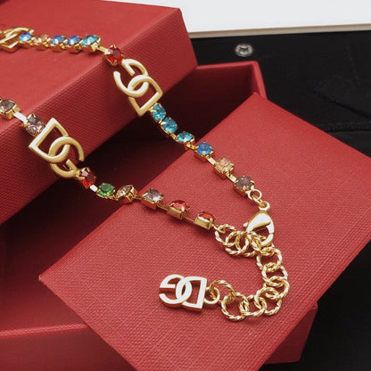 DG Color Crystal Gold Necklace