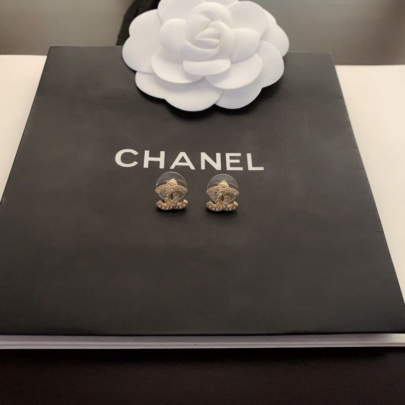 CC Diamond Gold Earrings