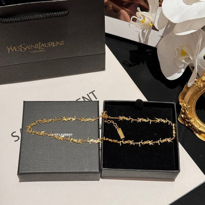 Saint Logo Gold Chain Necklace