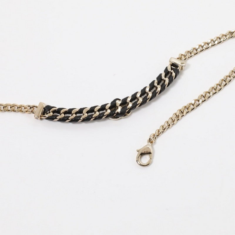 CC Vintage Gold Leather Necklace