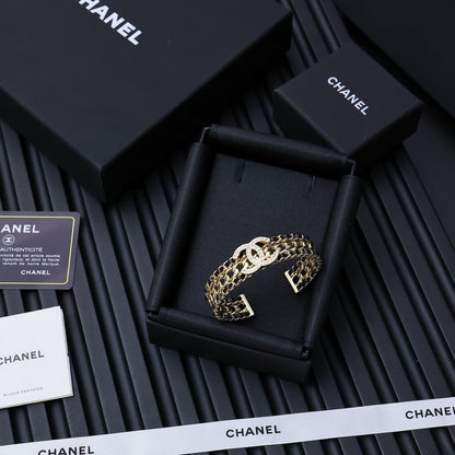 CC Strass Leather Bracelet