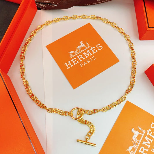 Herm Cache Coeur Chain Gold Necklace