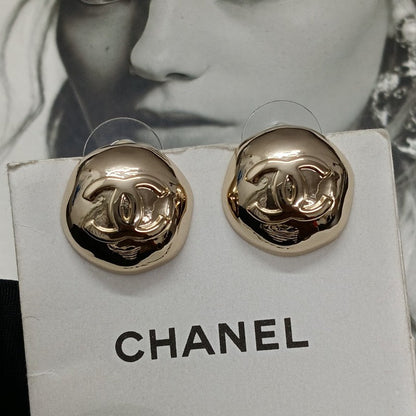 CC Gold Round Earrings