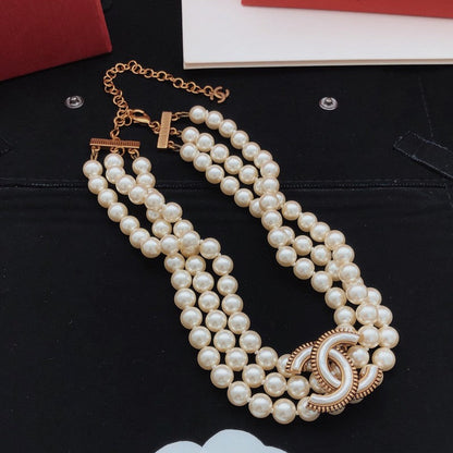 CC Pearls Choker Necklace