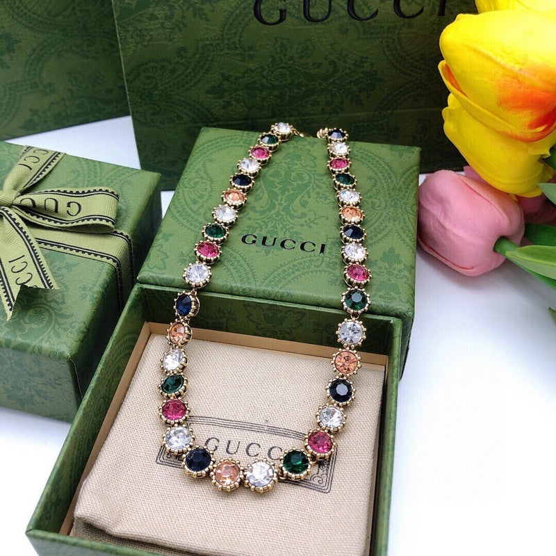 GG Color Crystal Gold Necklace