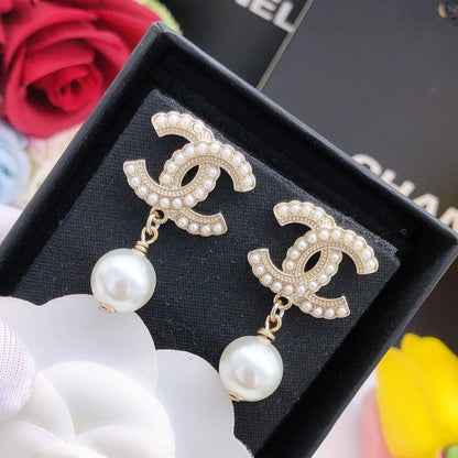 CC Pearl Drop Earrings