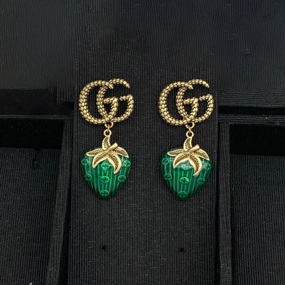 GG Green & Red Berry Earrings