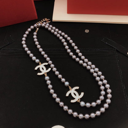 CC Purple Pearl Long Necklace